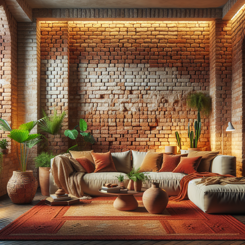 Utilizzo dei laterizi nell'interior design.